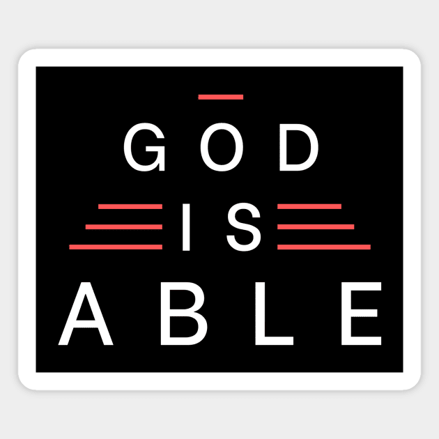 God Is Able | Christian Typography Magnet by All Things Gospel